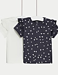 2pk Pure Cotton Heart T-Shirts (0-3 Yrs)