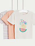 3er-Pack gemusterte T-Shirts aus reiner Baumwolle (0–3 Jahre)