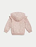 Sweat en coton à capuche et motif pois (jusqu’au 3&nbsp;ans)