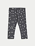 2pk Cotton Rich Heart Leggings (0-3 Yrs)