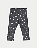 2pk Cotton Rich Heart Leggings (0-3 Yrs)