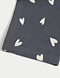 2pk Cotton Rich Heart Leggings (0-3 Yrs)