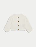 Pure Cotton Pointelle Cardigan (0-3 Yrs)