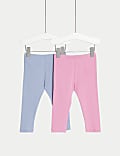 2pk Cotton Rich Ribbed Leggings (0-3 Yrs)