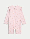 Peach Print All in One Swimsuit (0-3 Yrs)