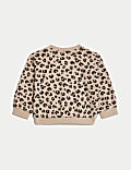 Sudadera de algodón con estampado de leopardo (0-8&nbsp;años)