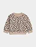 Sudadera de algodón con estampado de leopardo (0-8&nbsp;años)