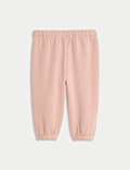 Joggingbroek van katoenmix met fleece voering (0-3 jaar)