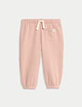 Joggingbroek van katoenmix met fleece voering (0-3 jaar)