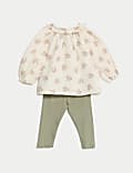 2pc Cotton Rich Floral Outfit (0-3 Yrs)