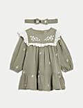 2pc Pure Cotton Floral Dress Set (0-3 Yrs)