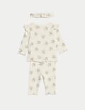 3pc Pure Cotton Floral Outfit (0-3 Yrs)