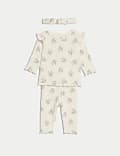 3pc Pure Cotton Floral Outfit (0-3 Yrs)