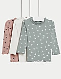 3pk Cotton Rich Patterned Tops (0-3 Yrs)