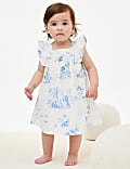 Pure Cotton Floral Frill Dress (0-3 Yrs)