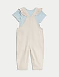 2pc Pure Cotton Dungaree Outfit (0-3 Yrs)