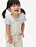 2pc Pure Cotton Dungaree Outfit (0-3 Yrs)