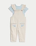 2pc Pure Cotton Dungaree Outfit (0-3 Yrs)