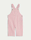 2pc Pure Cotton Striped Dungarees Outfit (0-3 Yrs)
