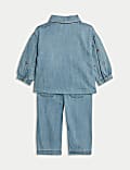 Ensemble 2 pièces en denim brodé avec veste et jean (jusqu’au 6 ans)