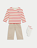 3pc Cotton Rich Striped Outfit (0-6 Yrs)