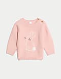 Pull en coton à motif lapin (jusqu’au 3&nbsp;ans)