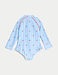 Striped Cherry Long Sleeve Swimsuit (0-3 Yrs)