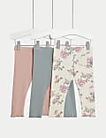 3er-Pack Leggings mit hohem Baumwollanteil (0–3 Jahre)