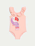 Flamingo Frill Neck Swimsuit (0-3 Yrs)