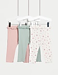 Lot de 3 leggings en coton (jusqu’au 3 ans)
