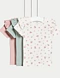 Lot de 3 tops en coton à motif fleuri et côtelé (jusqu’au 3 ans)