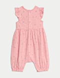 Pure Cotton Ditsy Floral Frill Romper (0-3 Yrs)