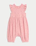 Pure Cotton Ditsy Floral Frill Romper (0-3 Yrs)