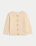 Pure Cotton Pointelle Cardigan (0-3 Yrs)