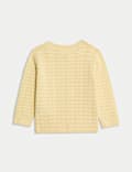 Pure Cotton Pointelle Cardigan (0-3 Yrs)