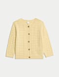 Pure Cotton Pointelle Cardigan (0-3 Yrs)