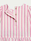 Ensemble 2 pièces top et jean 100 % coton à rayures (jusqu’au 6 ans)