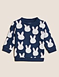 Sweat en coton à imprimé lapin (jusqu’au 3&nbsp;ans)