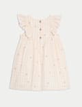 Pure Cotton Peach Gingham Dress (0 Mths-6 Yrs)