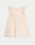 Pure Cotton Peach Gingham Dress (0 Mths-6 Yrs)