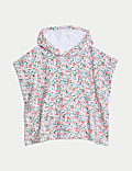 Pure Cotton Towelling Ditsy Floral Poncho (0-26 Mths)