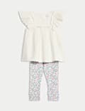 2pc Pure Cotton Ditsy Leggings Outfit (0-3 Yrs)