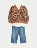 3pc Leopard Print Cardigan Outfit (0 Mths-6 Yrs)