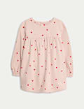 Robe pulle en coton à imprimé cœurs (jusqu’au 3 ans)