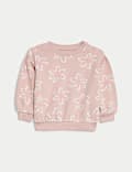 Ensemble 2 pièces en coton avec top et bas à motif fleuri (jusqu’au 6 ans)