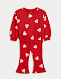 2pc Cotton Rich Heart Top & Bottom Outfit (0-6 Yrs)