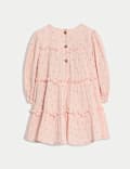Cotton Pink Ditsy Triple Cloth Dress (0-6 Yrs)