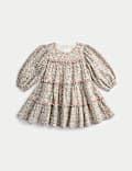 Cotton Ditsy Floral Tiered Dress(0-6 Yrs)