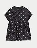 Pure Cotton Jersey Spotted Dress (0-3 Yrs)