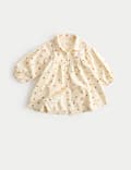 Pure Cotton Cord Rose Print Dress (0 Mths-6 Yrs)